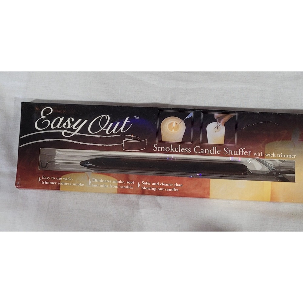 Easy Out Smokeless Candle Snuffer With Wick Trimmer Safer & Cleaner New Sealed